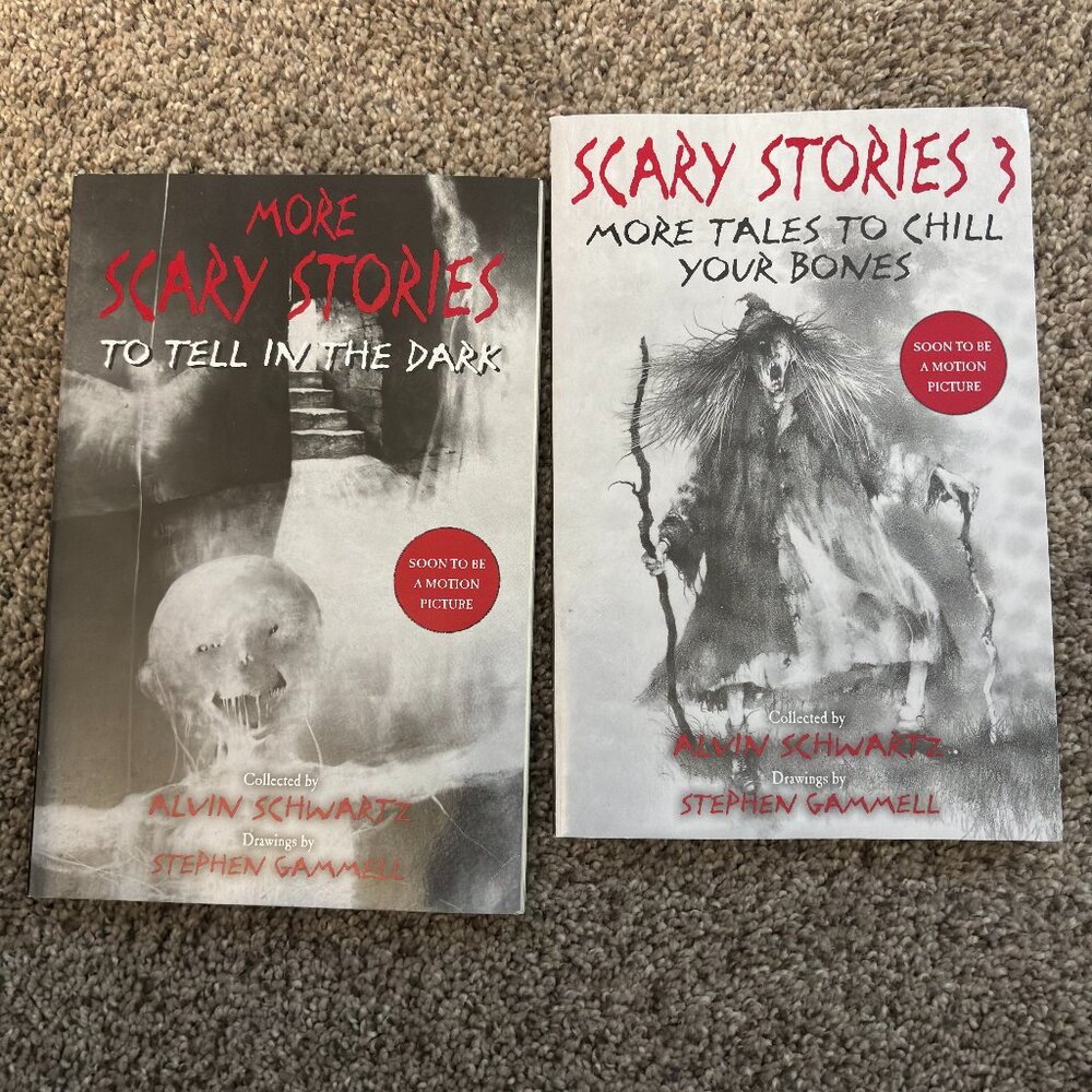 Lot Of 2 More Scary Stories To Tell In the Dark & Scary Stories 3 Paperback Book